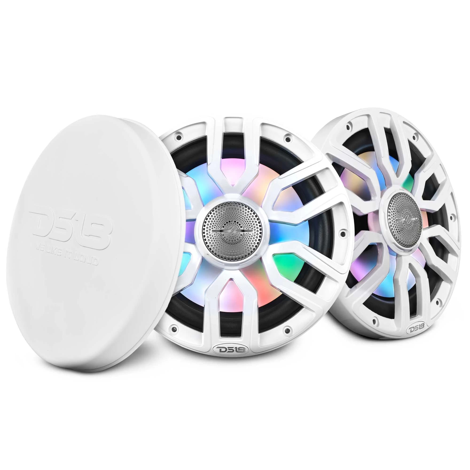Altavoz marino coaxial de 2 vías NXL de 8" con luces LED digitales y tweeter tipo bala, 175 vatios, 4 ohmios