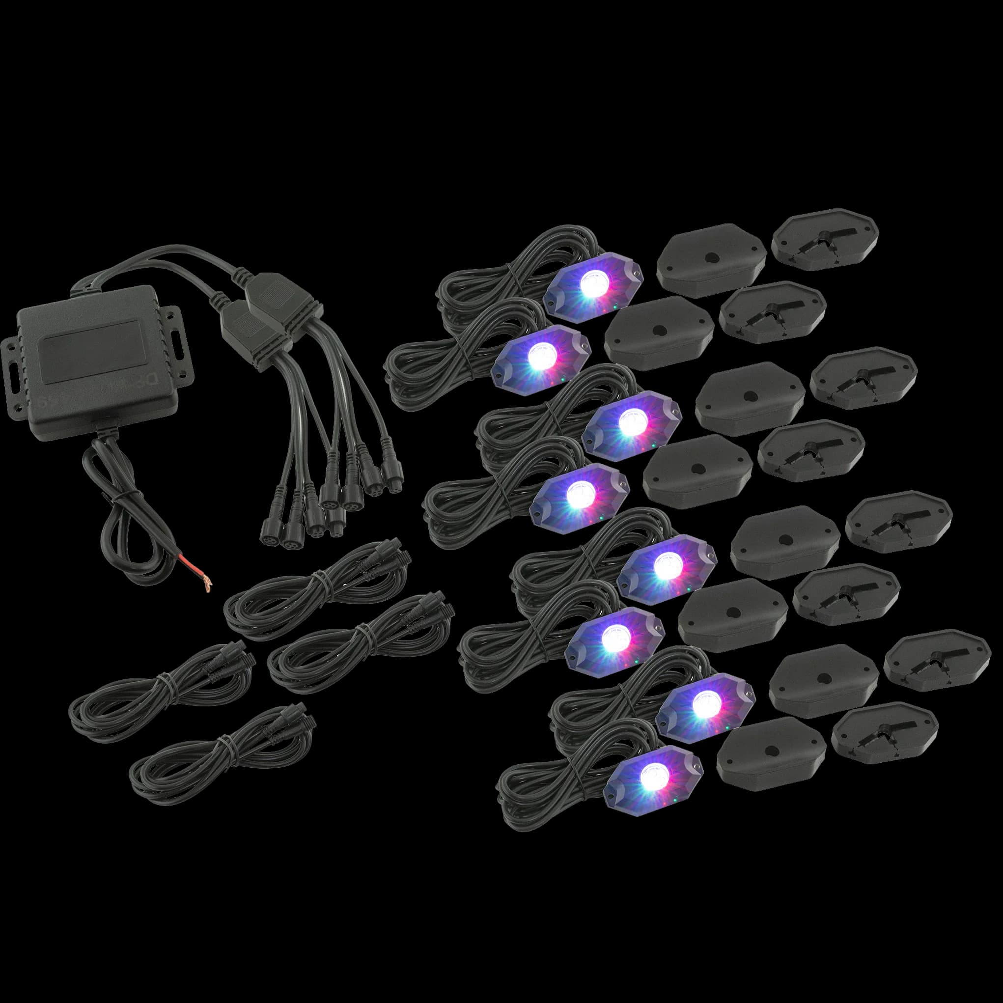8 Pod Bluetooth Underglow RGB LED Rock Lights Kit with Universal Harness