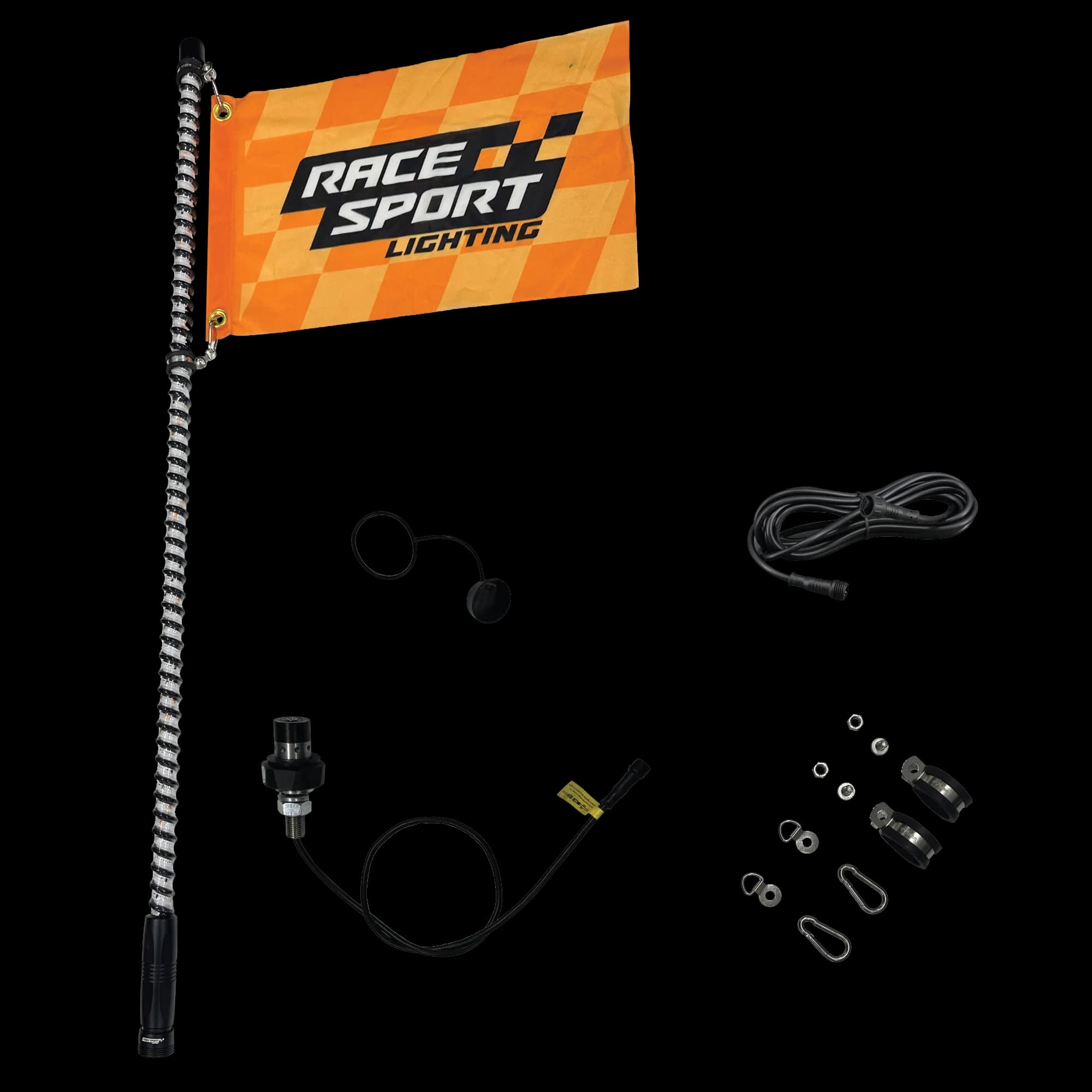 COLORTRAIL 4ft LED RGBW LED Whip Light w/Impact Protection Ribs, 10x Stronger Base by Race Sport Lighting - ENLIGHT10 App Compatible