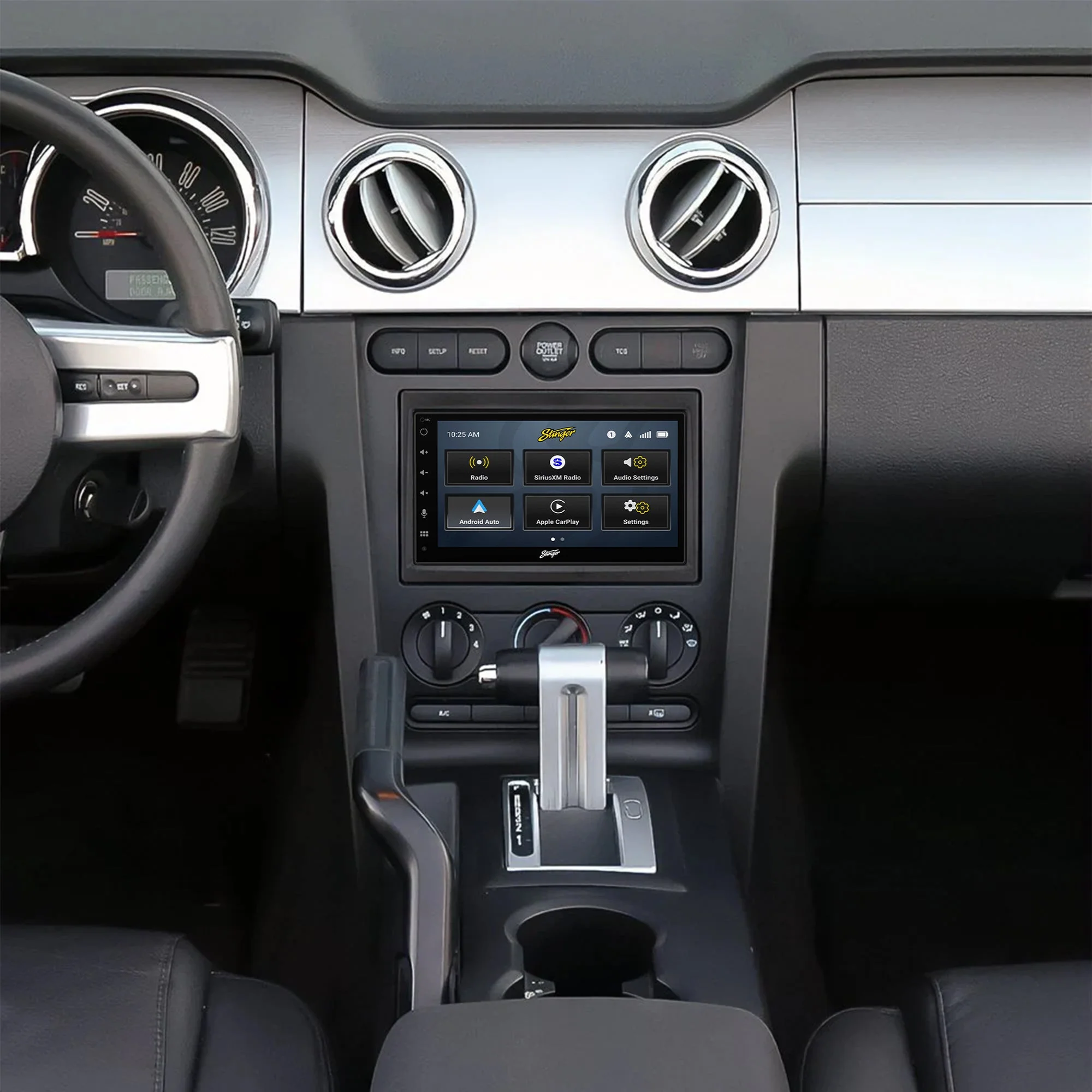 Ford Mustang (2005-2009) Stinger 6.8" Double DIN Radio Kit | Plug-&-Play