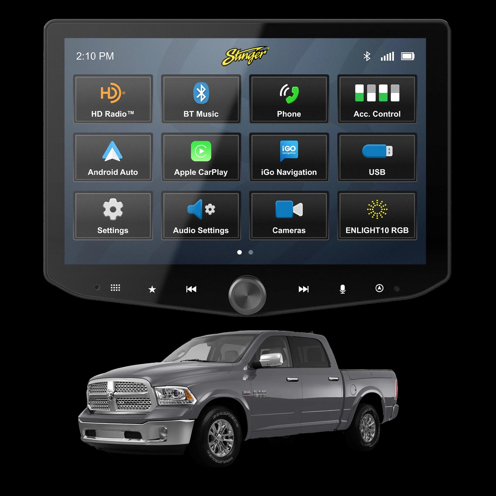 HEIGH10+ RAM (2013-2018) 10" Fully Integrated Radio Kit | Plug-&-Play
