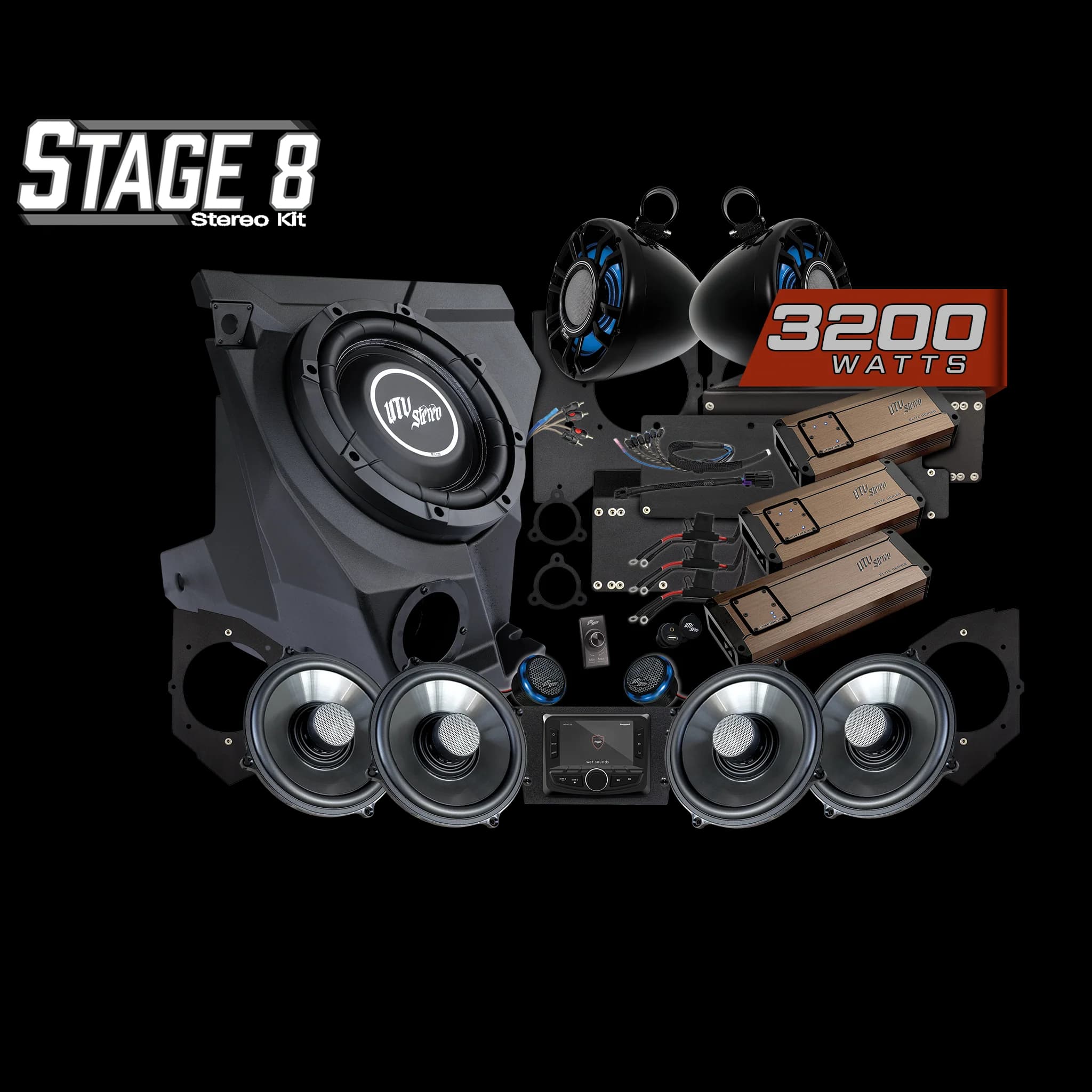 Kit de Audio Completo (Stage 8) Elite para Kawasaki Teryx H2 | UTVS-H2-S8